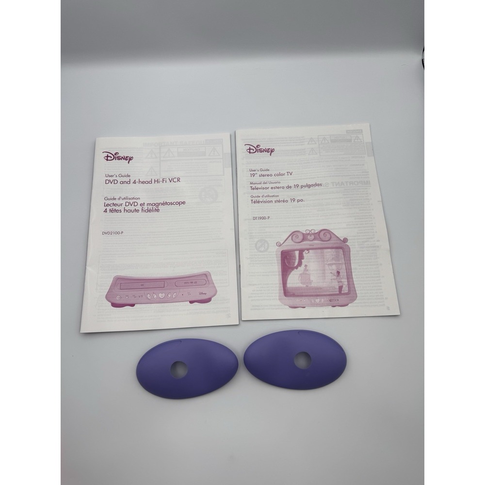 VTG  Disney Pink Princess 19" TV & DVD Original User Guides Set Of Feet/Leg 2004